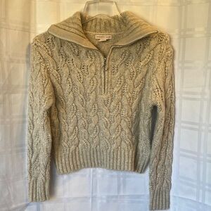 Sincerely Jules Beige Cable Knit Super Soft Cozy Cropped Sweater XS